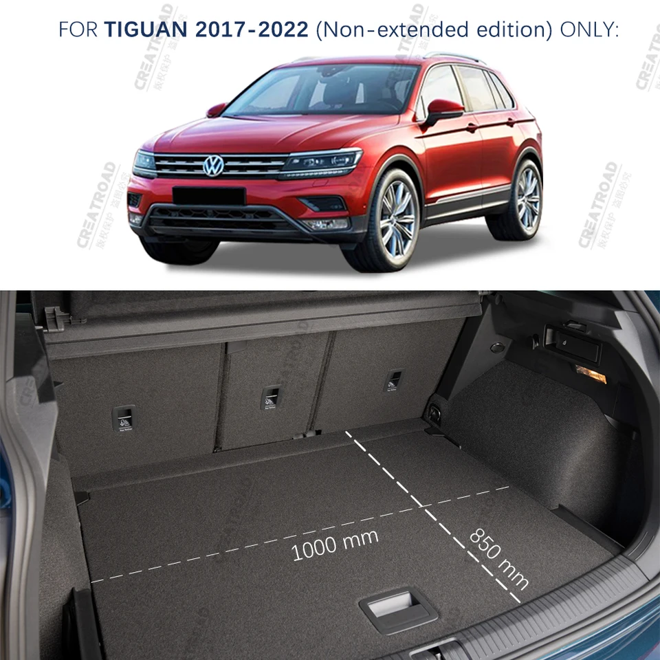 kofferbakmat voor Volkswagen VW Tiguan 2017-2021 2022 2023 2024,Waterdicht Multifunctionele Matten,Beschermer Pad Kofferbak Tapijten Accessoires,Autokofferbakmat,B-Full enclosure