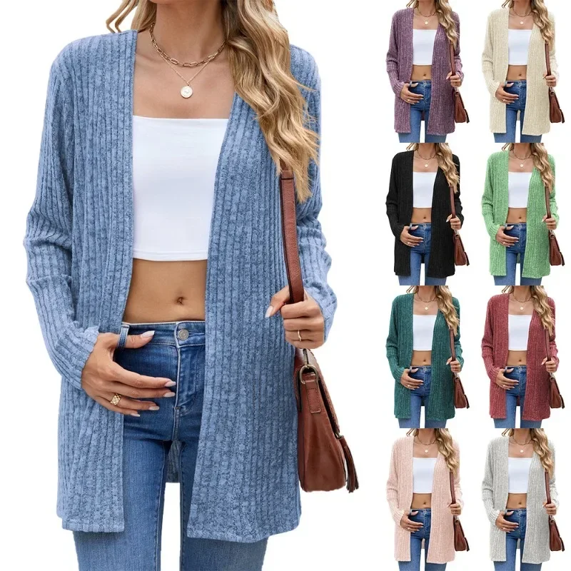 Womens Jacket Harajuku Basic Cardigans Autumn Casual Thin Coat Fashion Streetwear