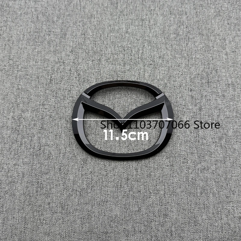 마쓰다 2 마쓰다2용 자동차 앞 트렁크 브라이트 블랙 엠블럼 3D 바디 교체 스티커 리어 테일 개조 장식 로고 후드 배지