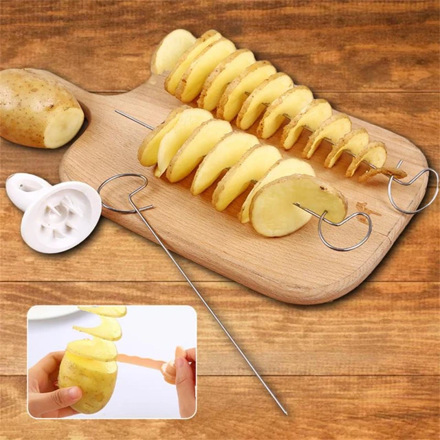 DIY Potato Spiral Cutter String Rotate Potato Chips Tower Slicer Manual  Twisted Potato Cutter Creative Kitchen Gadgets Tools - AliExpress