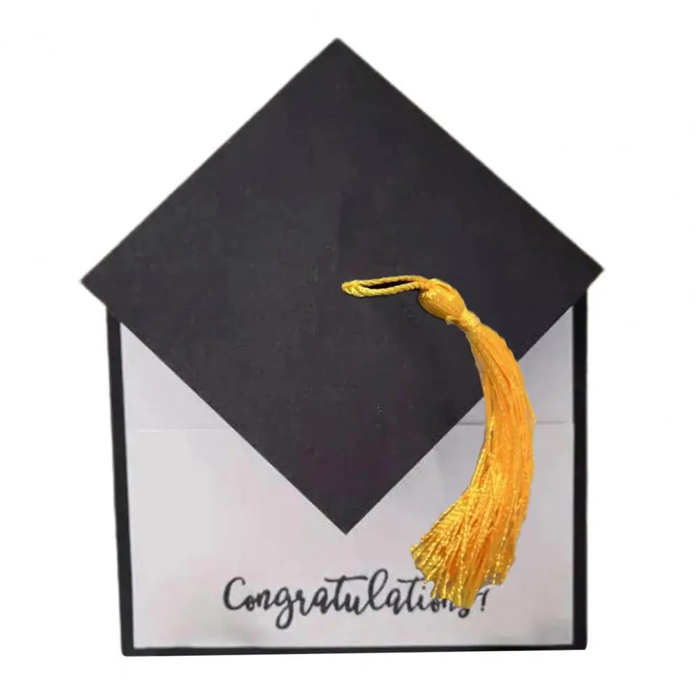 

Graduation Card Bachelor Degree Hat Shape DIY Graduation Money Box Holder Fancy Graduation Card White Envelope Party Supplies