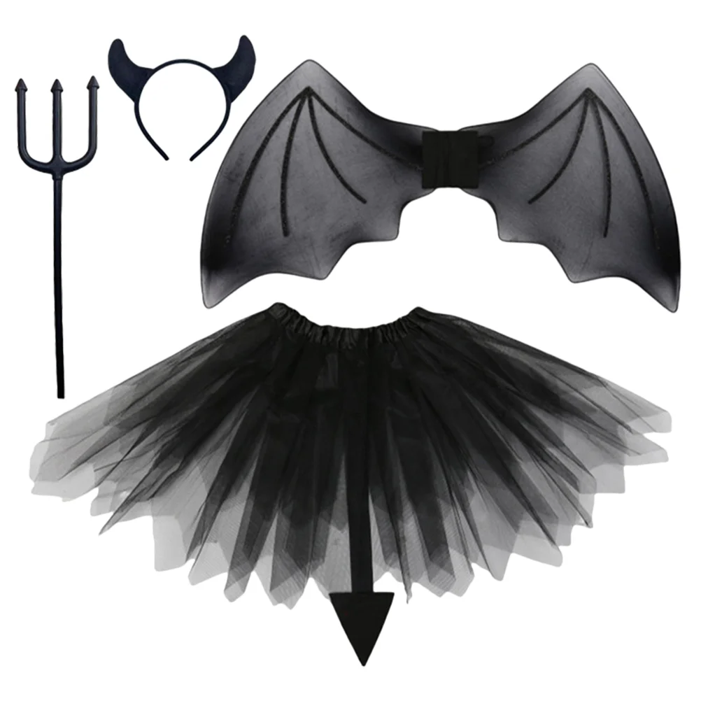 

Demon Wings Set Halloween Costume Headband Accessory Kids Performance Headwear Cosplay Supplies Party Accessories