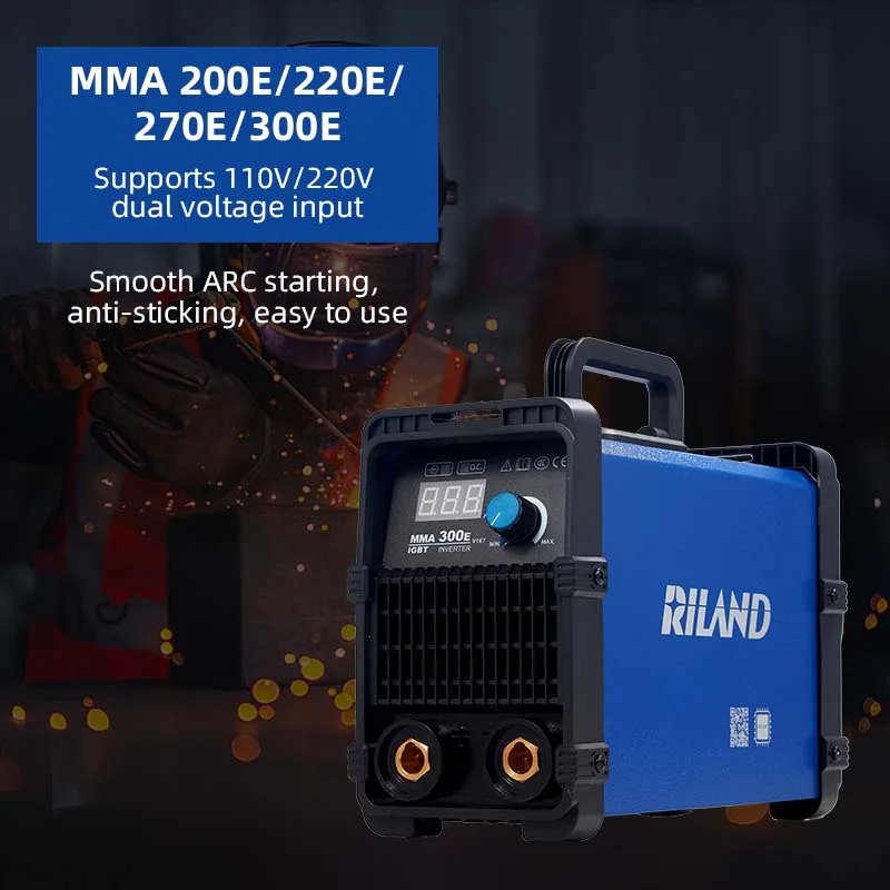 RILAND MMA Welder / Inverter Stick Welder 220V Portable Current Adjustable Compact Welding Machine Manual Metal Arc Welder 6