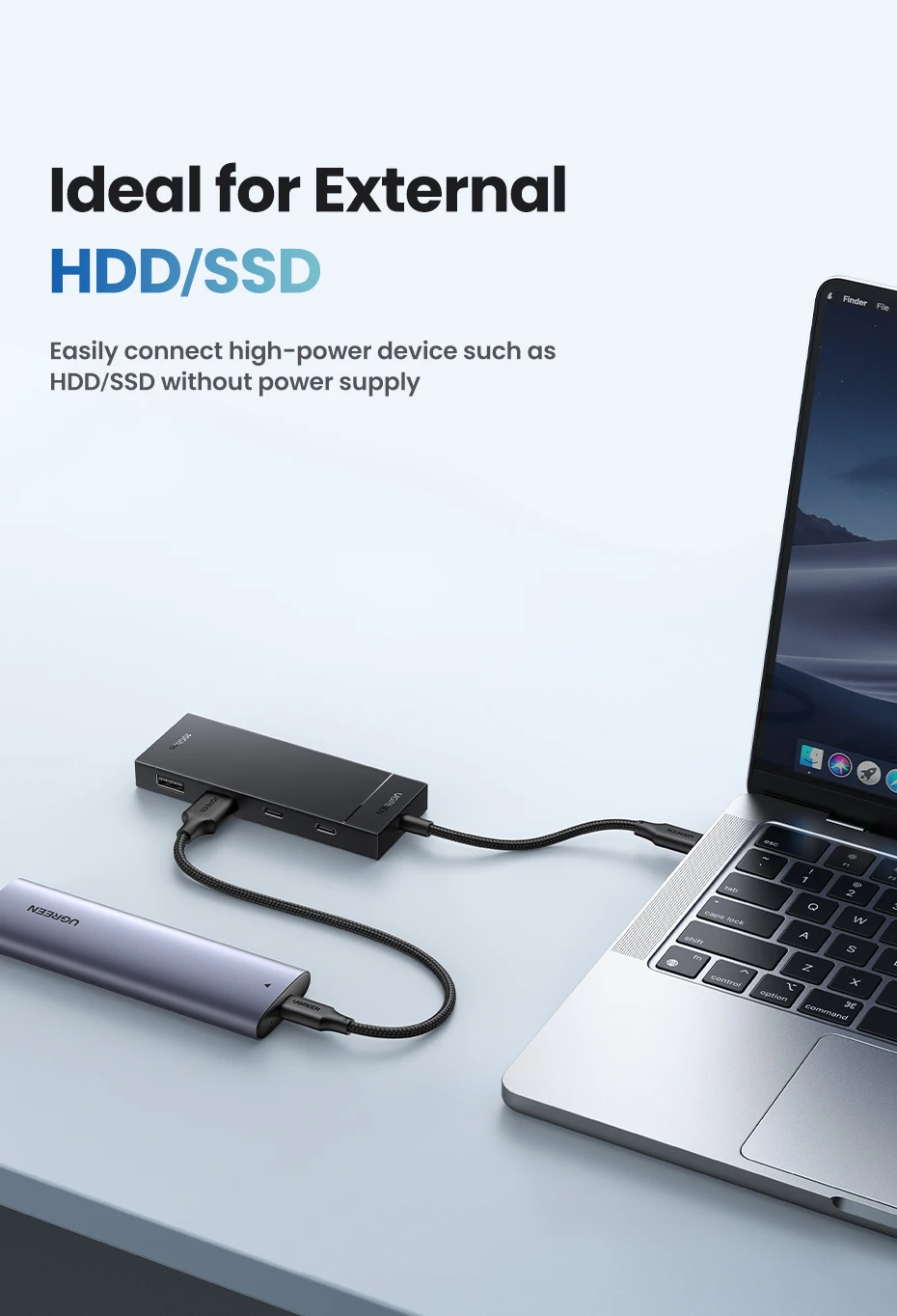 UGREEN HUB 10Gbps Type-C Gen2 Splitter A Hub 4 USB Port 3.2 For MacBook Pro Air Type C Multiport Adapter_voghion.com
