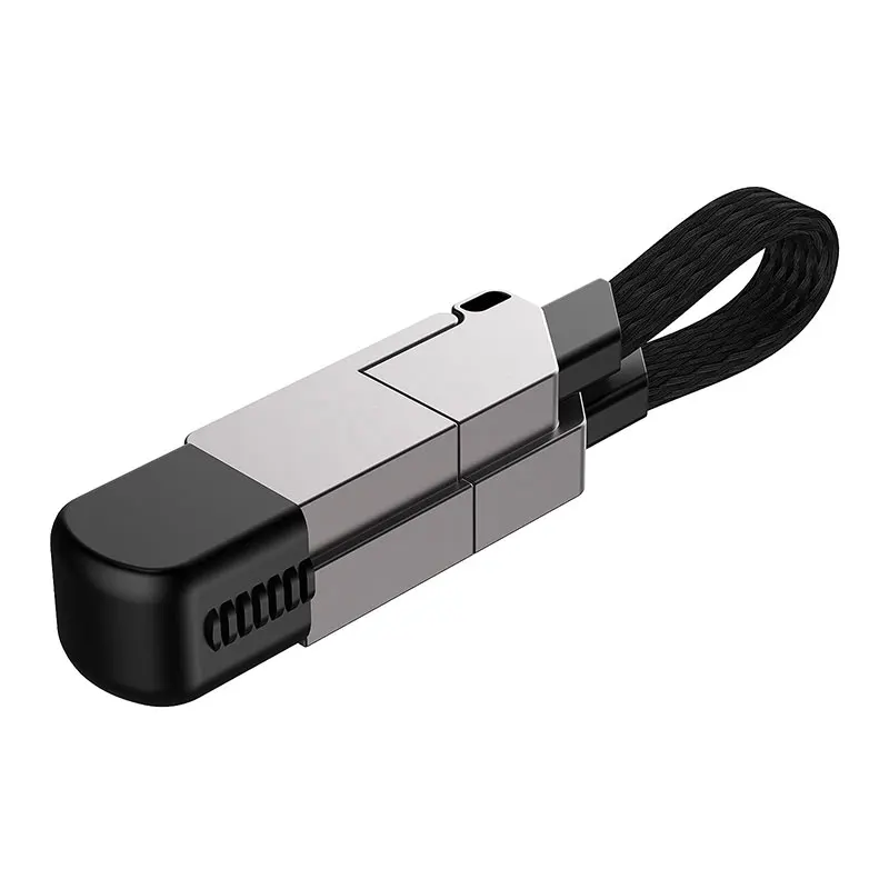 Compact Multi-Device Fast Charging Keychain Cable