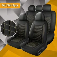 All-Season Quilted Faux Leather Car Seat Covers Universal Fit Most Cars 2