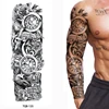 Men's Temporary Tattoos Large Arm Sleeve Tattoo Sticker Dragon Tiger Fish Full Skull Totem Wolf Waterproof Fake Tatoo for Women 5