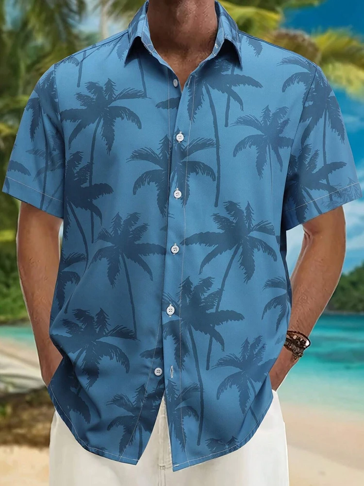 New Hawaiian Men's Short-sleeved Shirt Beach Party Fashion Men's Casual Shirt Everyday Street Summer Men's Short-sleeved Shirt 3