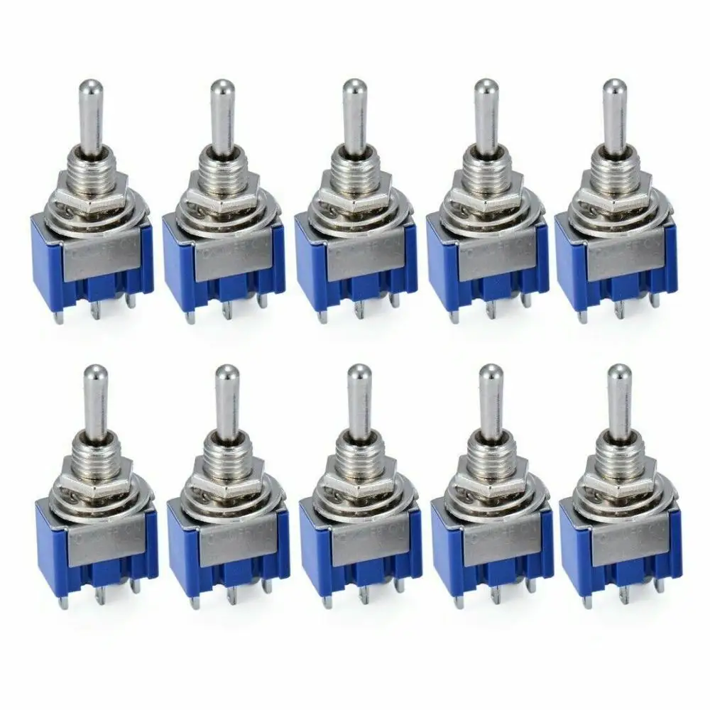 3X Negro Interruptor de Boton de Encendido Apagado 6A / 250VAC 10A / 125VAC para Dormitorio