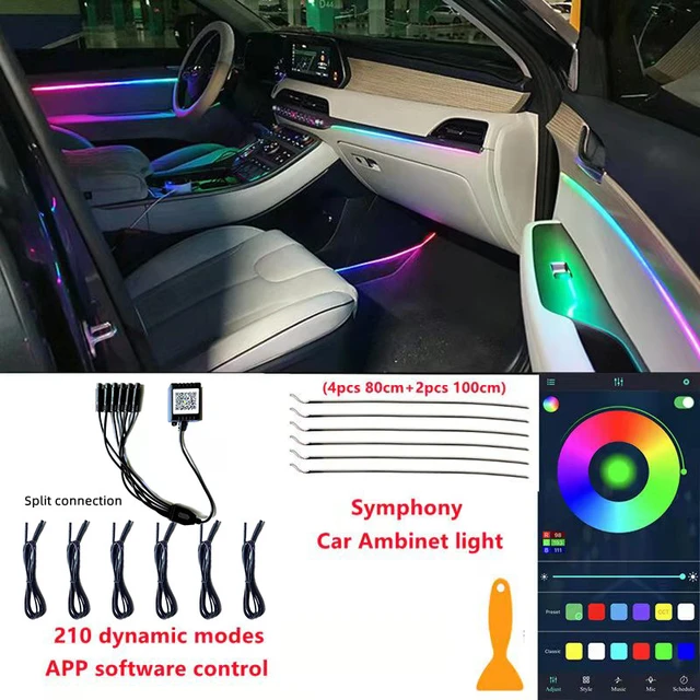 RGB Auto Innenraum Ambient Lights Symphony LED Musik Sync Glasfaser  Universal DE