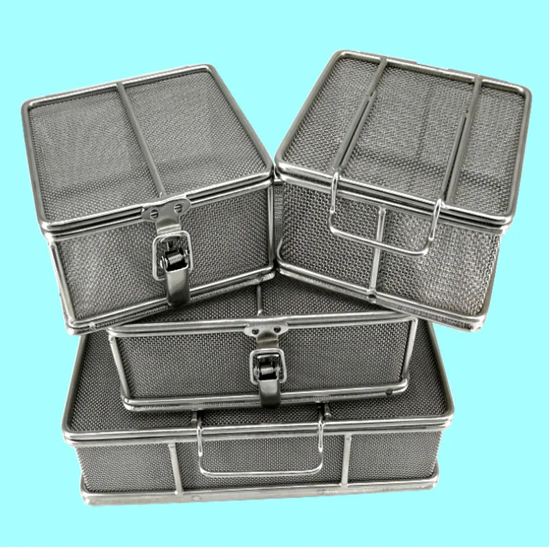 Super fine hole Medical Instruments Sterile cleaning storage Containers Box tray basket wIth locking clips For Ophthalmic Dental