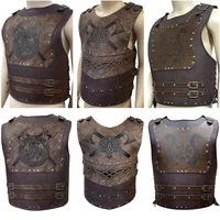 Mens Viking PU Leather Chest Armors Knight Leather Body Armors Medieval Armors Cosplays Jerkins Coat Halloweens 1