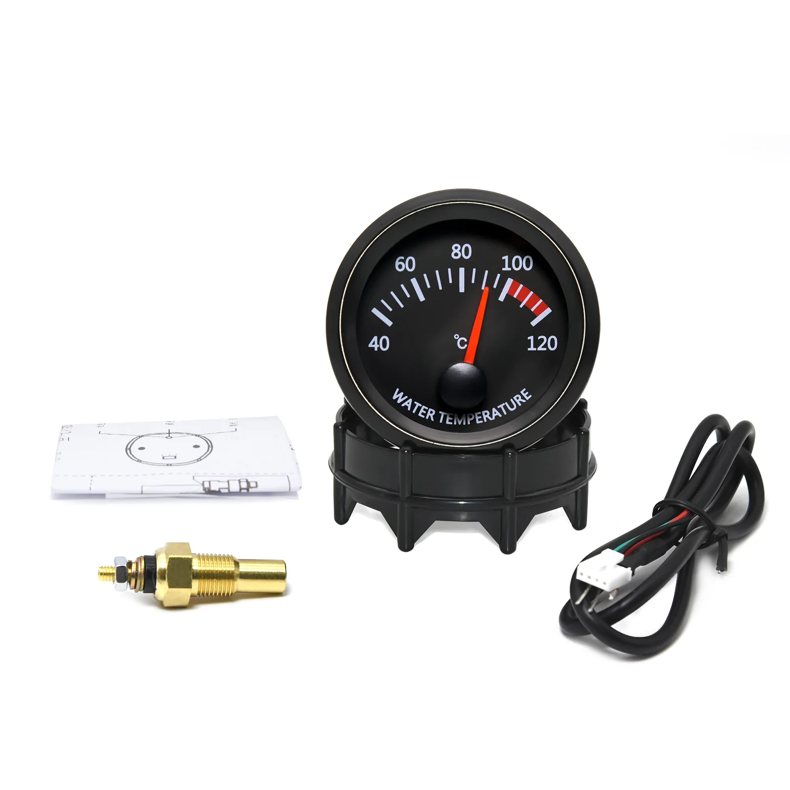 마이메이미 자동차 50150 ℃ 백색광이 있는 오일 온도 게이지 2인치 52mm 오일 온도계+센서 1/8NPT 레이싱카용 12V