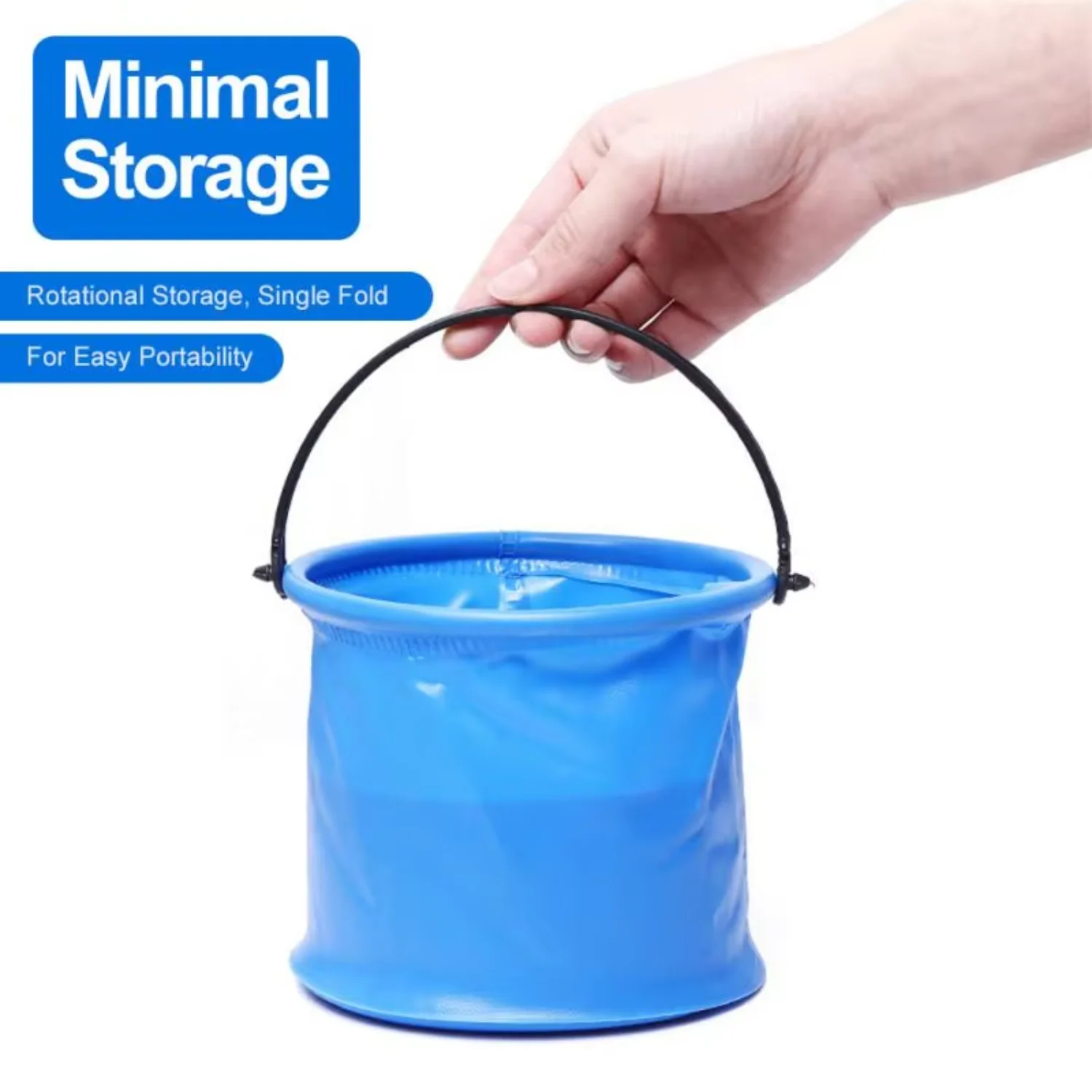Foldable Bucket Multi-Purpose Lightweight Hiking Backpacking Fishing Bucket Beach Water Play Fishing Supplies