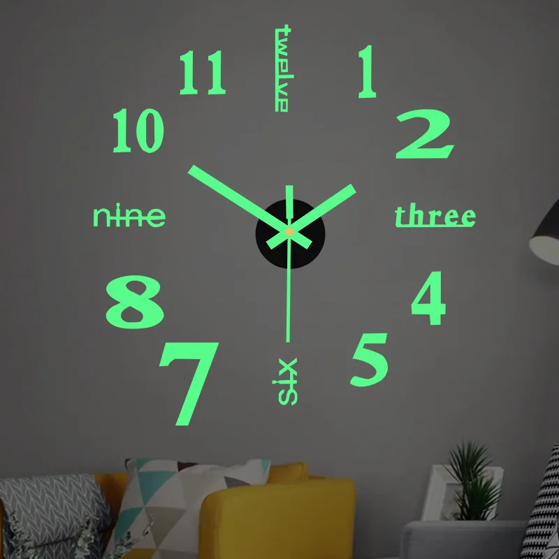 Modern 3D DIY Wall Clock – Large Acrylic Mirror Quartz Clock for Living Room, Home Décor, and Fashionable Interiors 5
