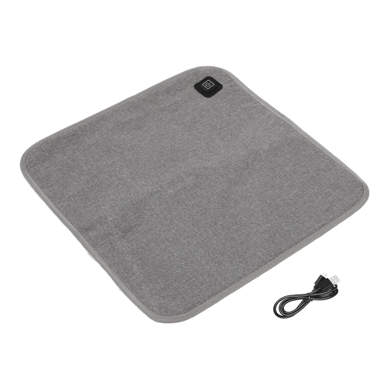 A16F-Car Heating Cushion Office Seats Pad Warmer With USB Cable Fast-Heating Electric Winter Warm Adjustable Temperature