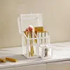 Glass Makeup Organizer Box Cosmetic Lipsticks Brush Jewellery Storage Holder Luxury Home Desktop Rack Bathroom Shelves 4