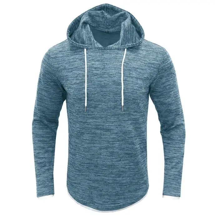 

Мужская модная и Минималистичная Спортивная футболка контрастных цветов с капюшоном и длинными рукавами