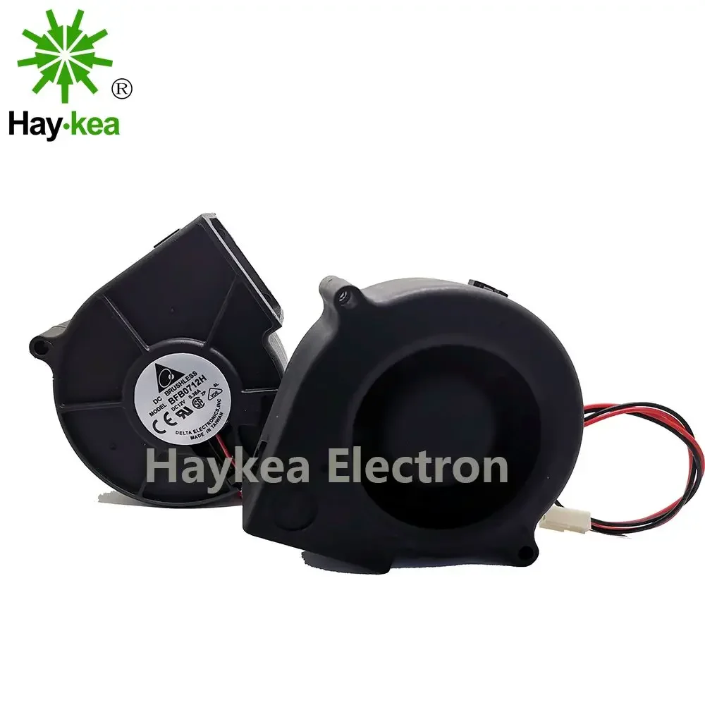 기존 델타 BFB0712H 7530 75mm DC 12V 0.36A 고속 CFM 공기 압력 프로젝터 송풍기 원심 냉각 팬