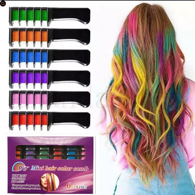 6/1 pcs Hair Fashion Colored Mascara Chalks Dye Hair Instant Hair Dye Temporary Chalk Hairs Colors Color Chalk