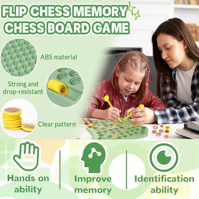 Child Puzzle Fruit Animals Flipped Matching Chess Multiplayer Board Game Find the Same Parent-child Board Game Family Party Game 6