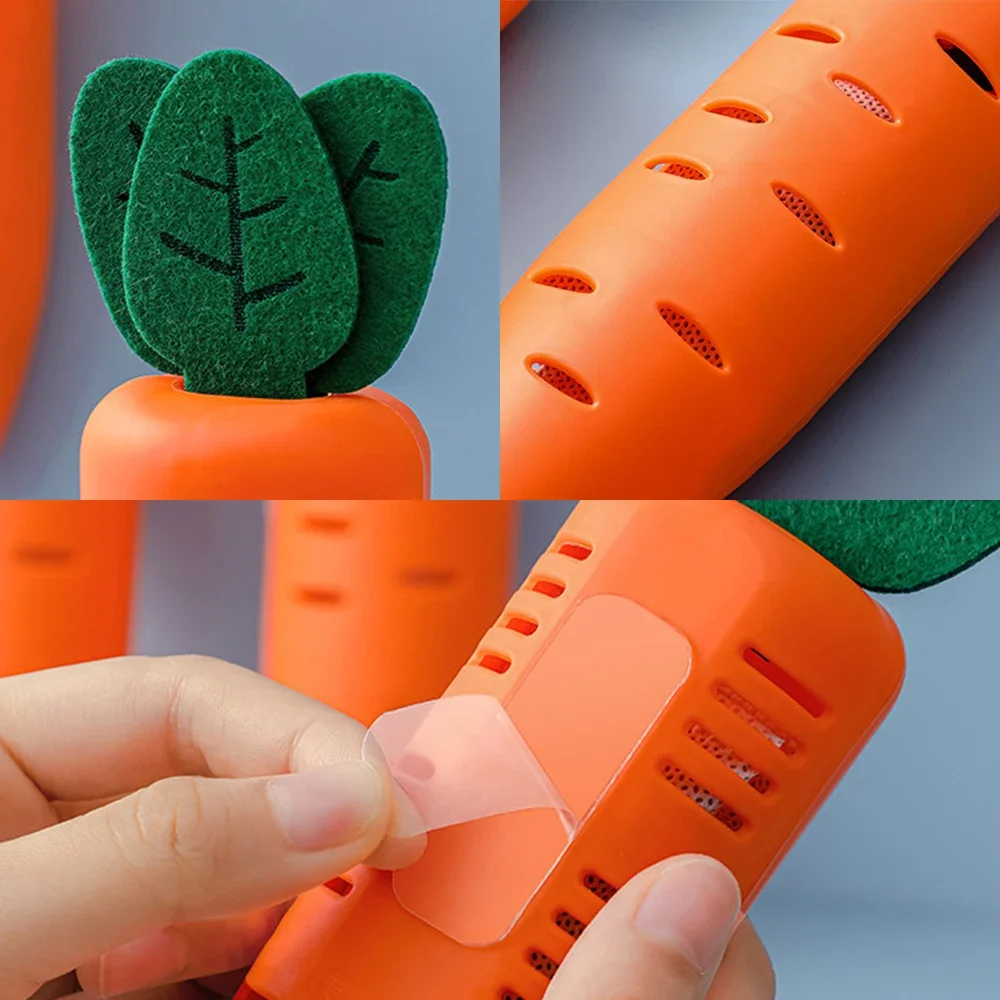 Refrigerator Deodorant Box Creative Carrot Wall-mounted Freezer Activated Carbon Bamboo Purification Charcoal Bag Home Freshener