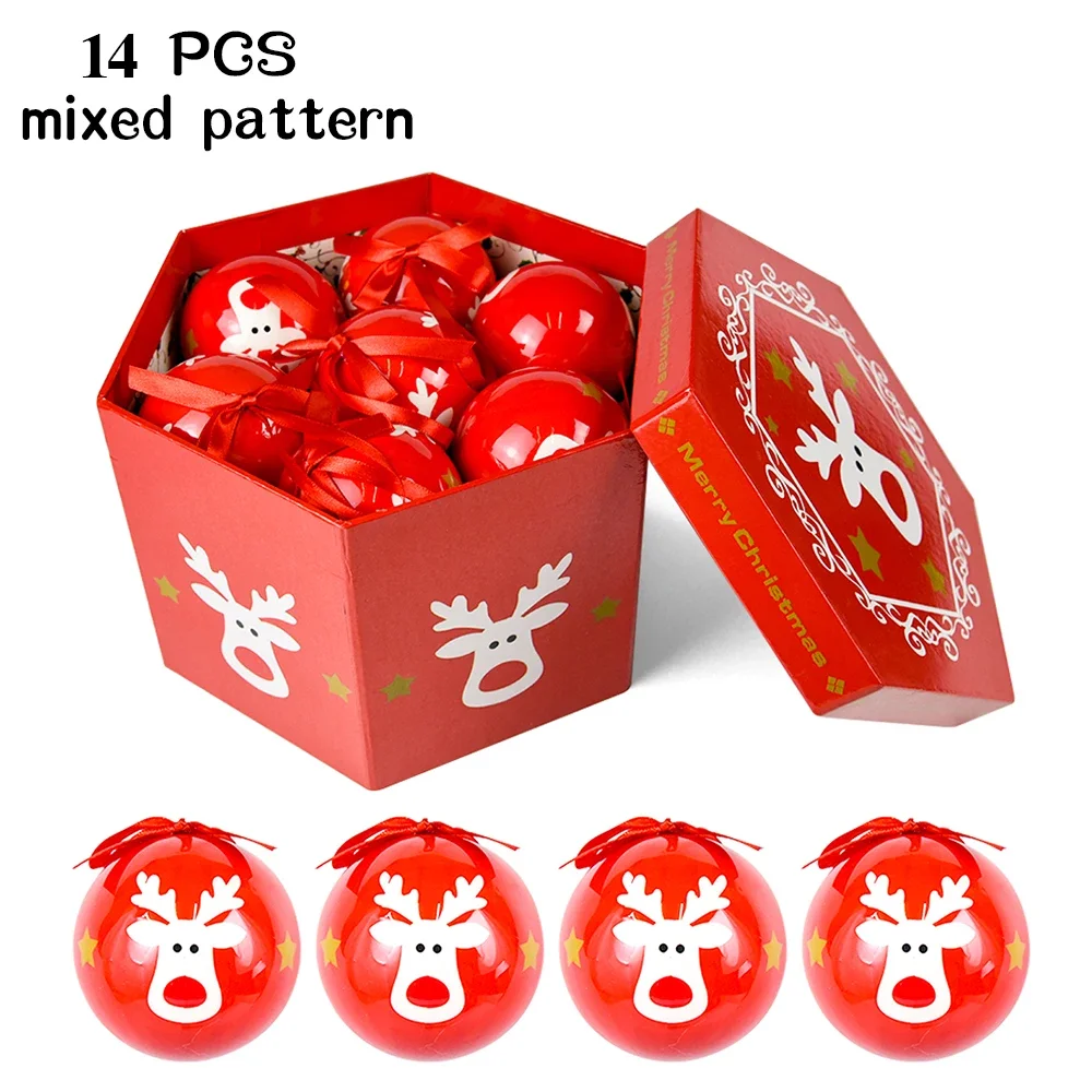 thumbnail image 1 of 14 piezas de bolas decorativas para árbol de Navidad, adornos para árbol de Navidad, juguetes para fiesta de Navidad, bolas colgantes para el hogar, adorno para fiesta, regalo de Navidad, 1 of 5