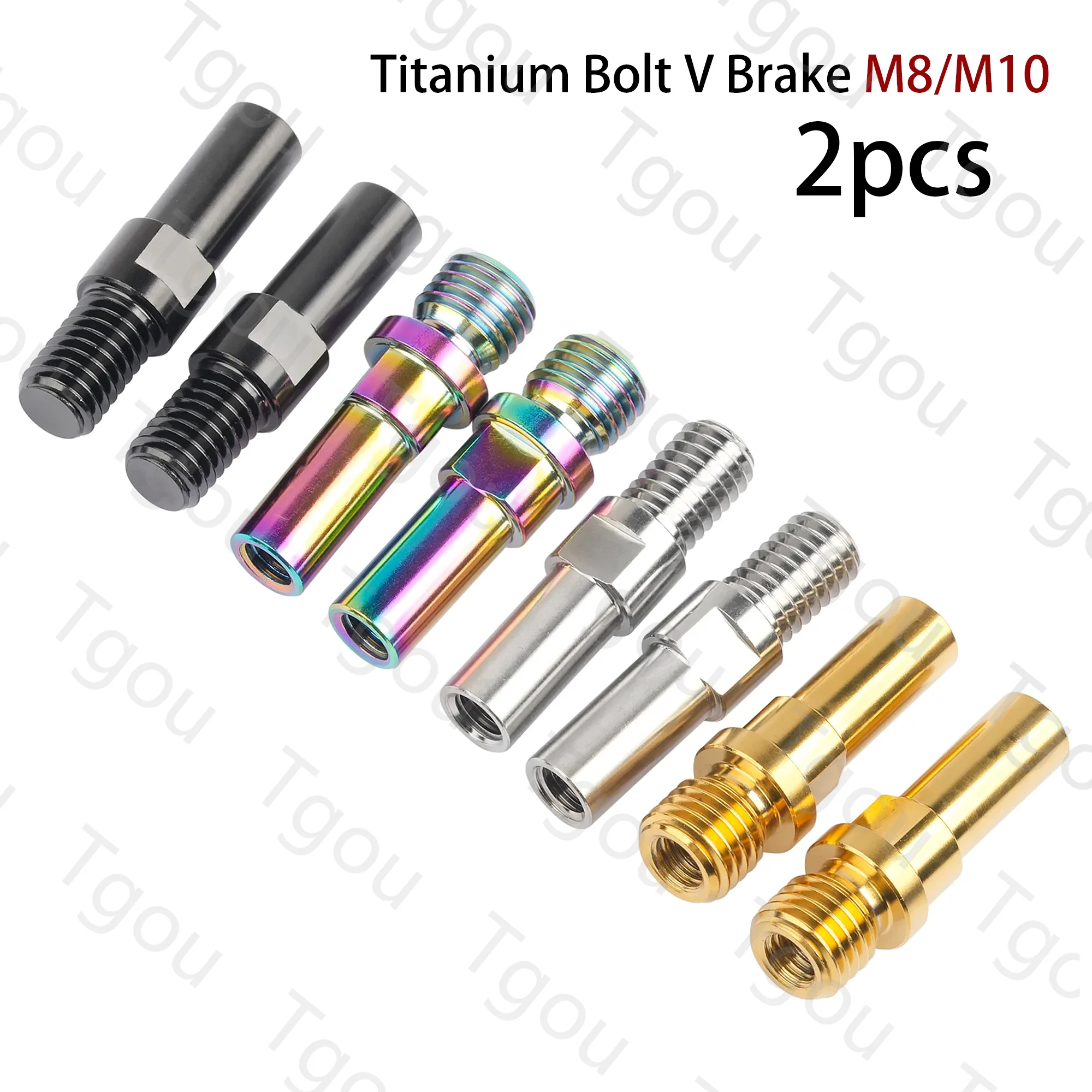 Tgou v Base de Freio Post m8 M10 Passo 1.25 mm Titânio Mtb Bmx ti Parafuso Prisioneiro Parafuso Bike Peças de Serviço Par