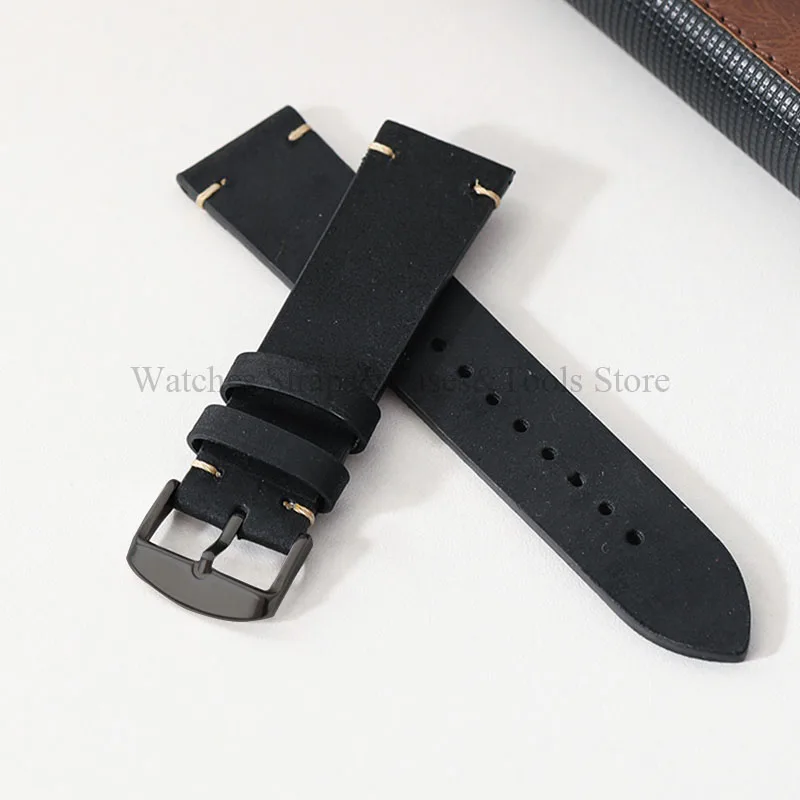 Vintage Crazy Horse Leather Watchband - Universal Fit