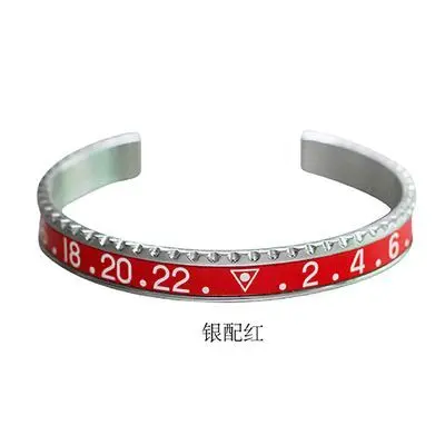 2021 Dial Steel Speedometer Bracelets & Bangles bracciale uomo Stainless Steel Bangles Cuff Bangle Bezel Pulseiras Bijoux red
