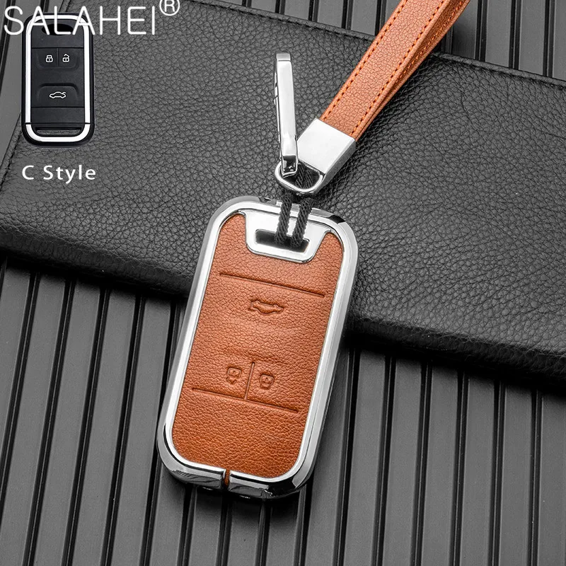 

Leather Car Smart Remote Key Case Cover Shell Fob For Chery Tiggo 4 5txs 2020 Tiggo 7 8 5X 2019 Keyless Keychain Accessories