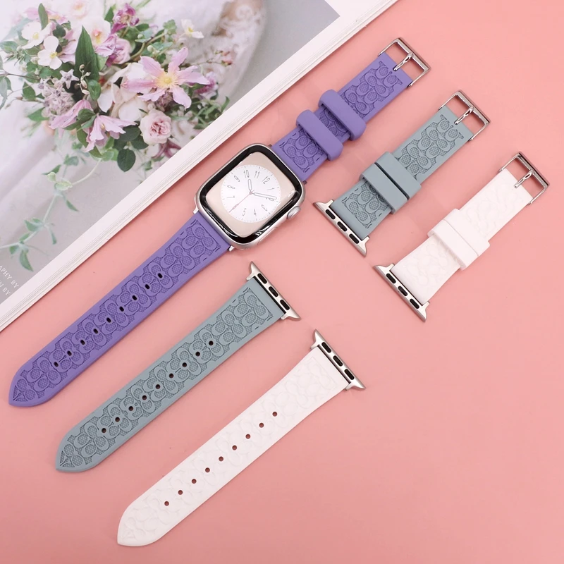 

High Quality Strap Fron Coach Silicon Straps for Apple Watch Bands SE 38mm 40mm 41mm for IWatch 8 7 6 5 4 3 Bracelet Wrist Band