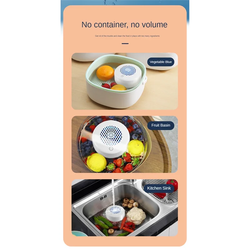 

Fruit and Vegetable Wash Machine Portable Fruit Cleaner Purifier USB Wireless Food Purifier for Fruit,Rice,Bean, Meat