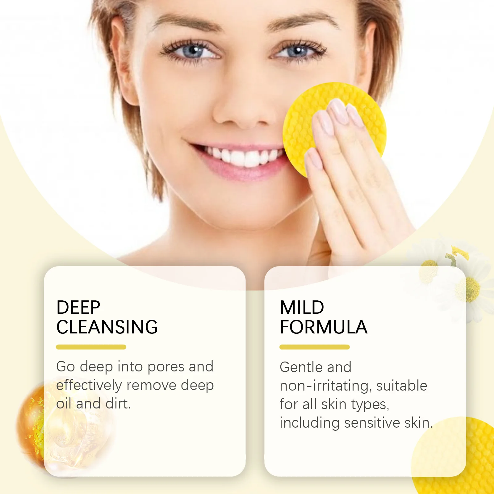 Turmeric Kojic Acid Cleansing Pads Exfoliating Remove Dead Skin Acne Fade Melanin Oil Control Nourish Glow Facial Wash Sponges 3