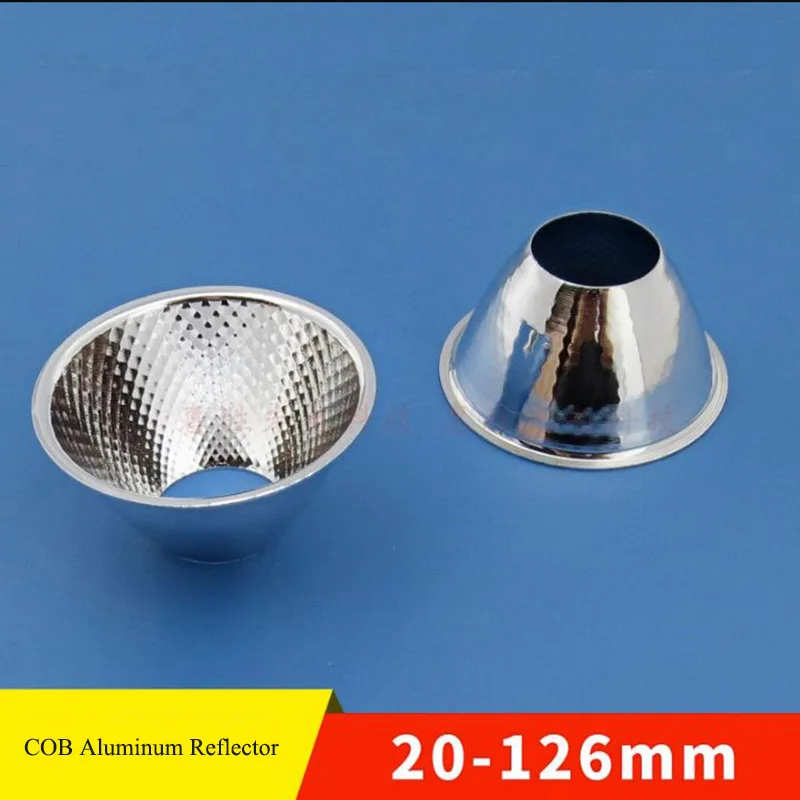 LED Reflector Cup Optical LED Aluminium Reflector Cup for COB Lamp Bead 20-126mm 15-120 Degree Lampshade Replacement Reflective Bowl for DIY Light