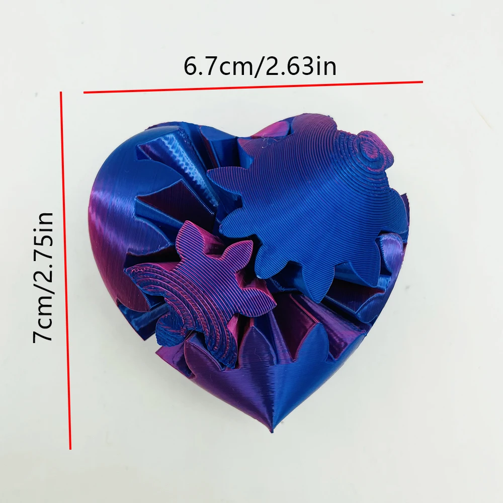Heart Gear Ball Metal Fidget Toy-360&deg; Rotating Stress Reliever for Adults, Durable Office Desk Gadget Gift with Gift Box