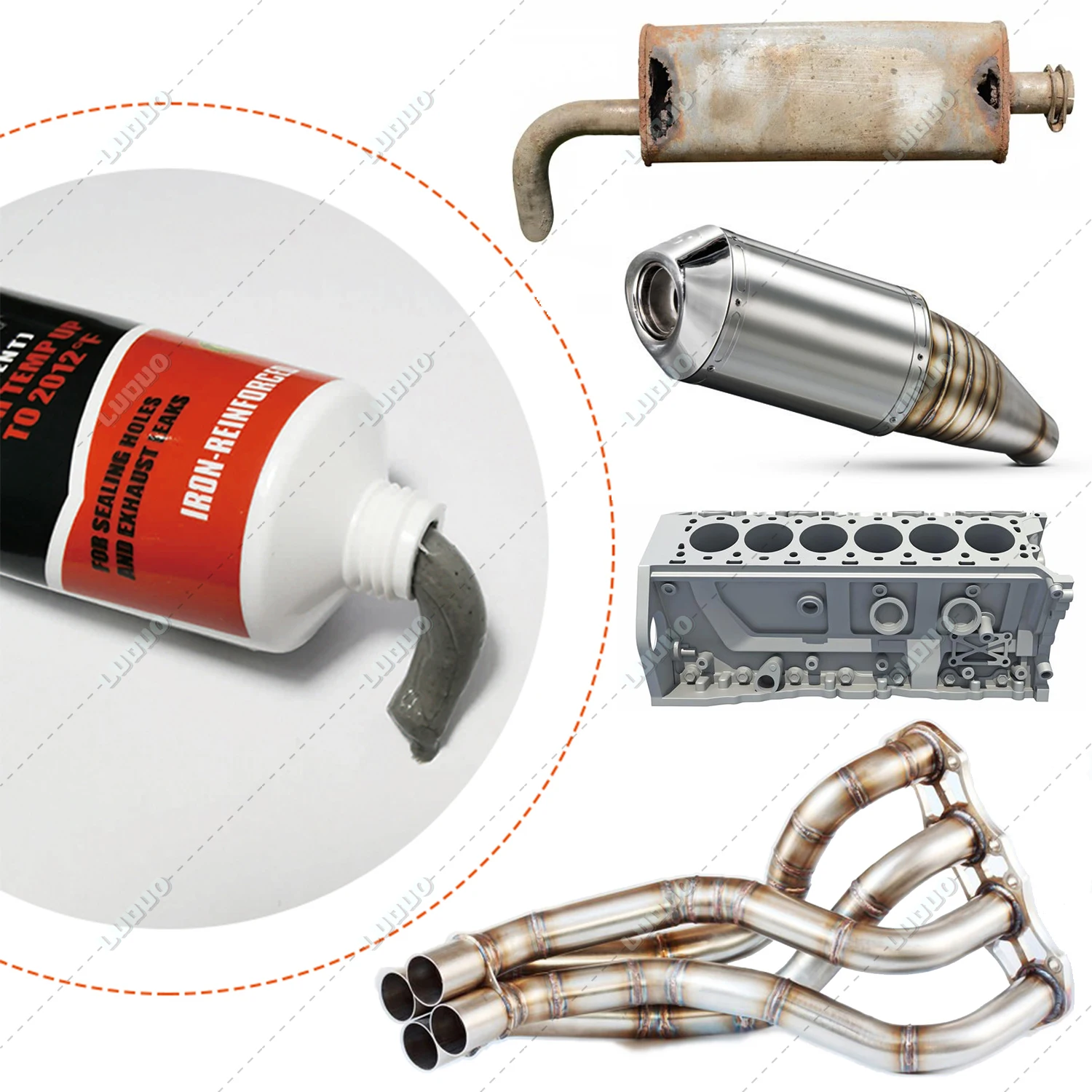 CarExhaustPipeRepairGlueSealantHighTemperaturePipeRepairGlue