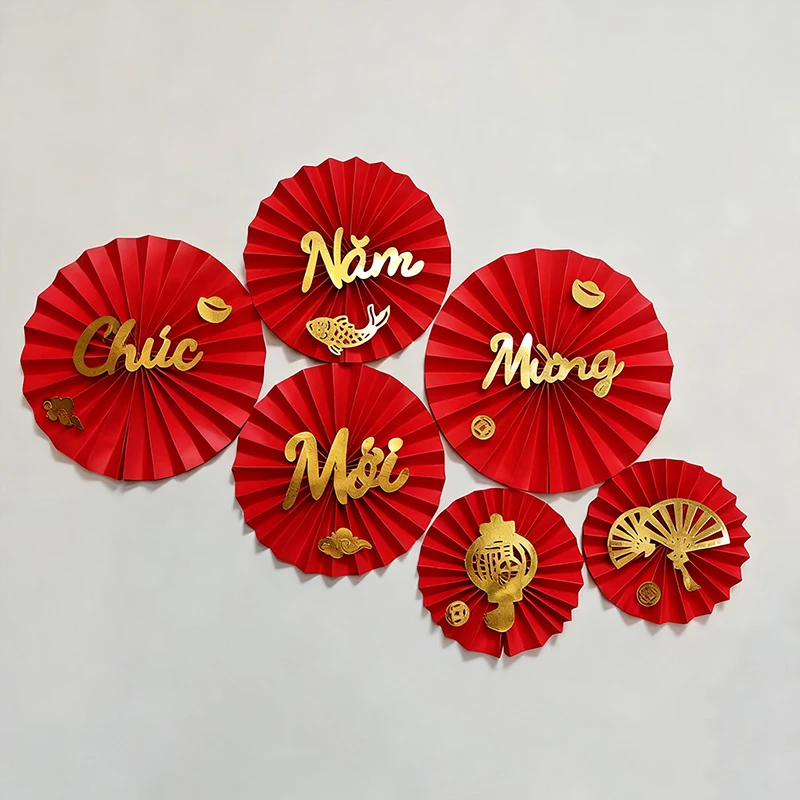 Chinees Nieuwjaar decoraties, 6-delig geluk Vietnamese