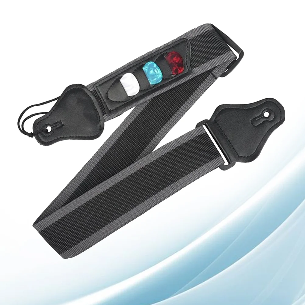 

Guitar Strap Universal End Strap Adjustable Shoulder Strap for Musical Instrument Guitar With Three Guitar Pick ( Black )