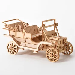 3D Wooden Sailboat Puzzle DIY Craft Kit for Home Decoration and Gifts (Vintage Car)
