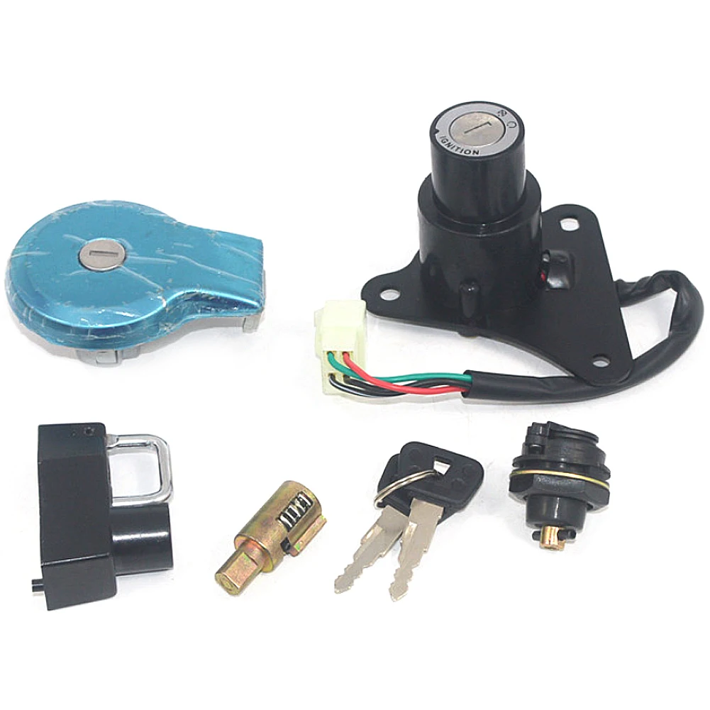 Ignition Switch Fuel Gas Cap Seat Steering Lock Helmet Lock Key Set T 