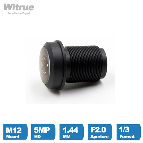 Witrue CCTV 카메라용 적외선 야간 투시경 어안 렌즈, 5.0 메가픽셀 광각 180 도, MTV M12 X 0.5 마운트, 1.44mm 3