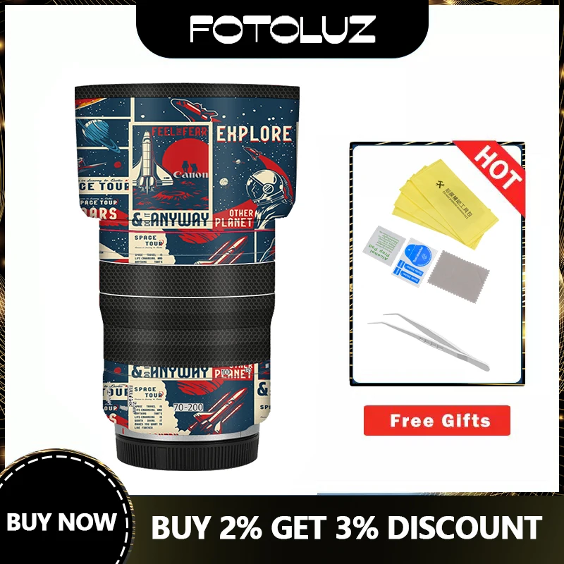 Rf70-200 Lente Della Fotocamera Pelle Wrap Pelle Canon Rf70-200Mm F4 L Is Usm Camera Anti-Scrach Sticker Cover 3M Caso Pellicola Della Protezione