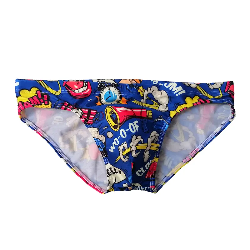 Bikini shorts, low waisted European and American pop printed triangle pants, sexy tied up swimming pants, explosive
