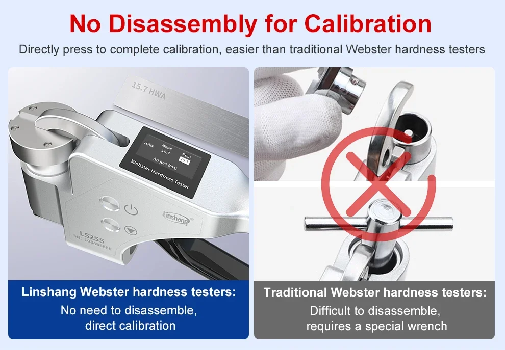 Digital Webster Hardness Tester 0.6mm-8mm Portable Metal Webster Aluminum Alloy