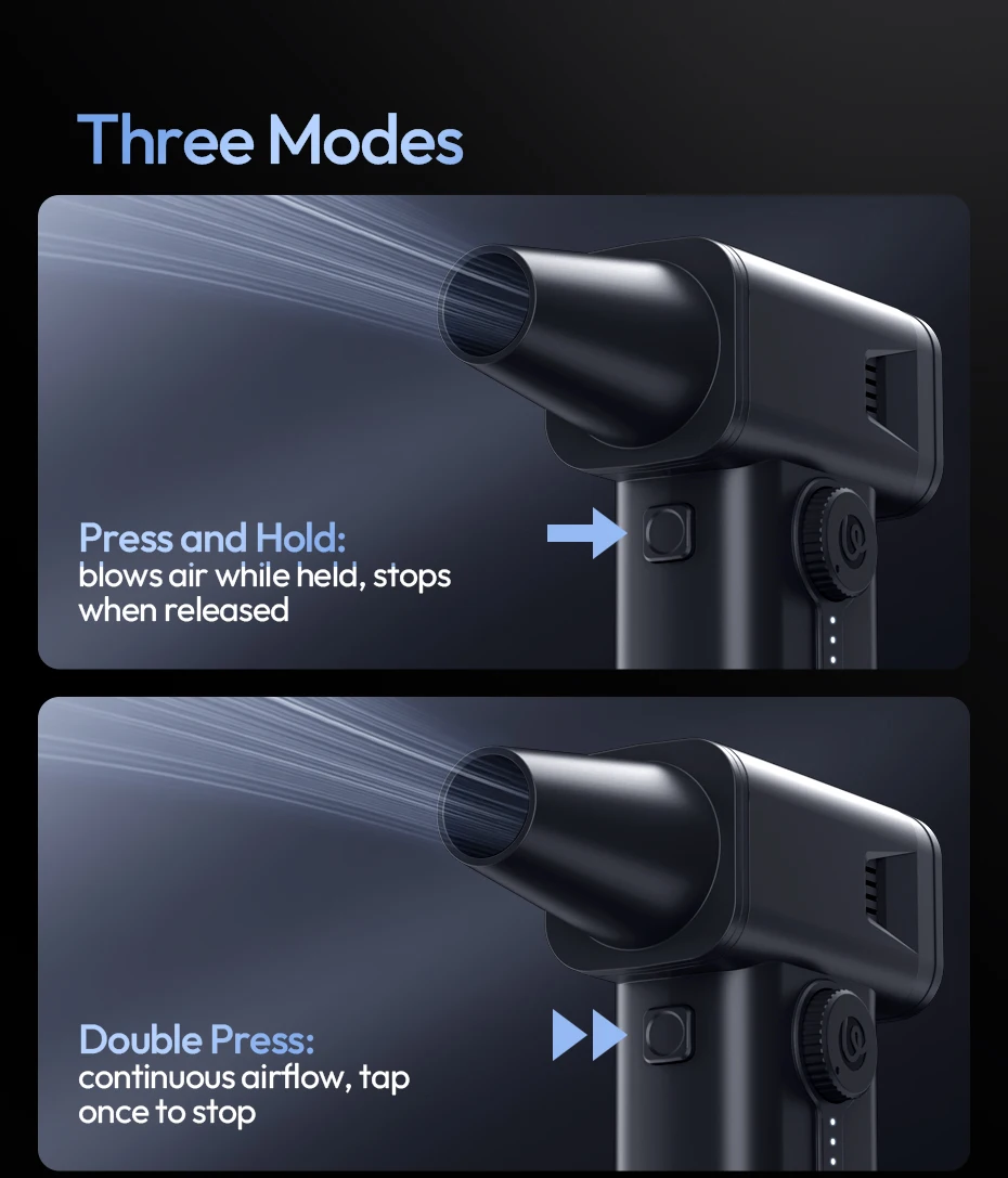 AD02 STORM Electric Air Duster II 130,000 RPM Max for Camera Smartphone Cleaning