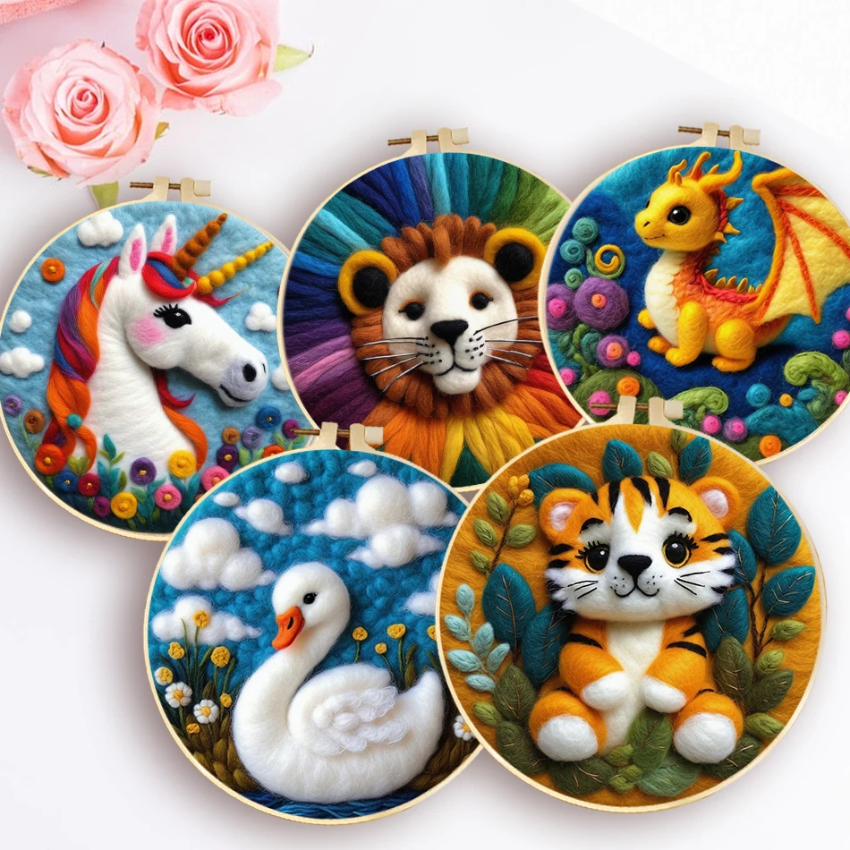 Wool Felting Needles Set Animals Pattern For Wool Paintings Craftwork DIY
