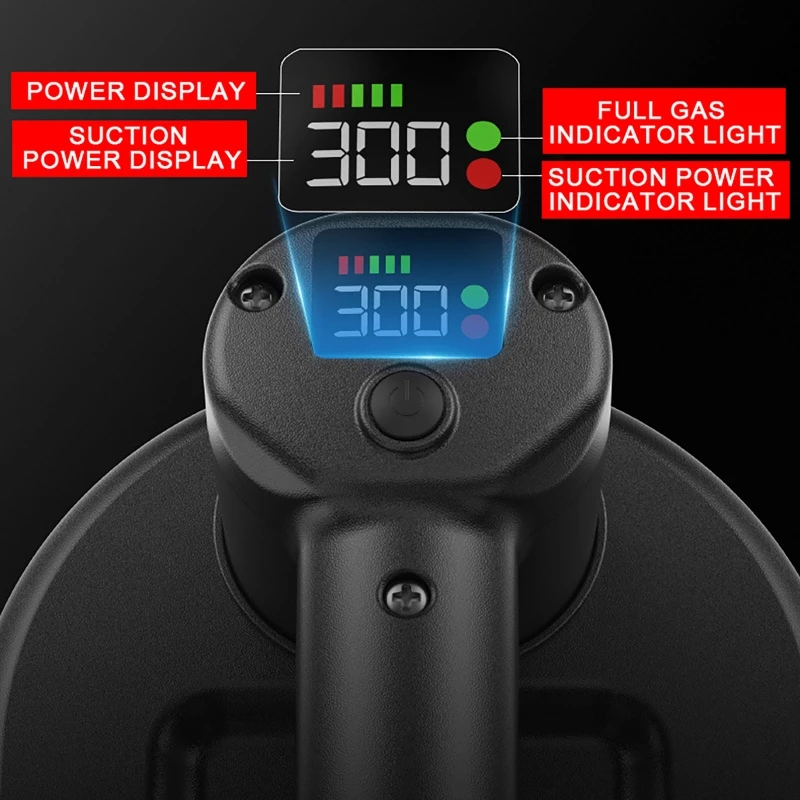 Vacuum suction cup vacuum sucker Intelligent Display Industrial Grade Electric Vacuum Suction Cup 300KG Load Heavy Duty Granite Tile Glass Lifter 4000mAh Battery