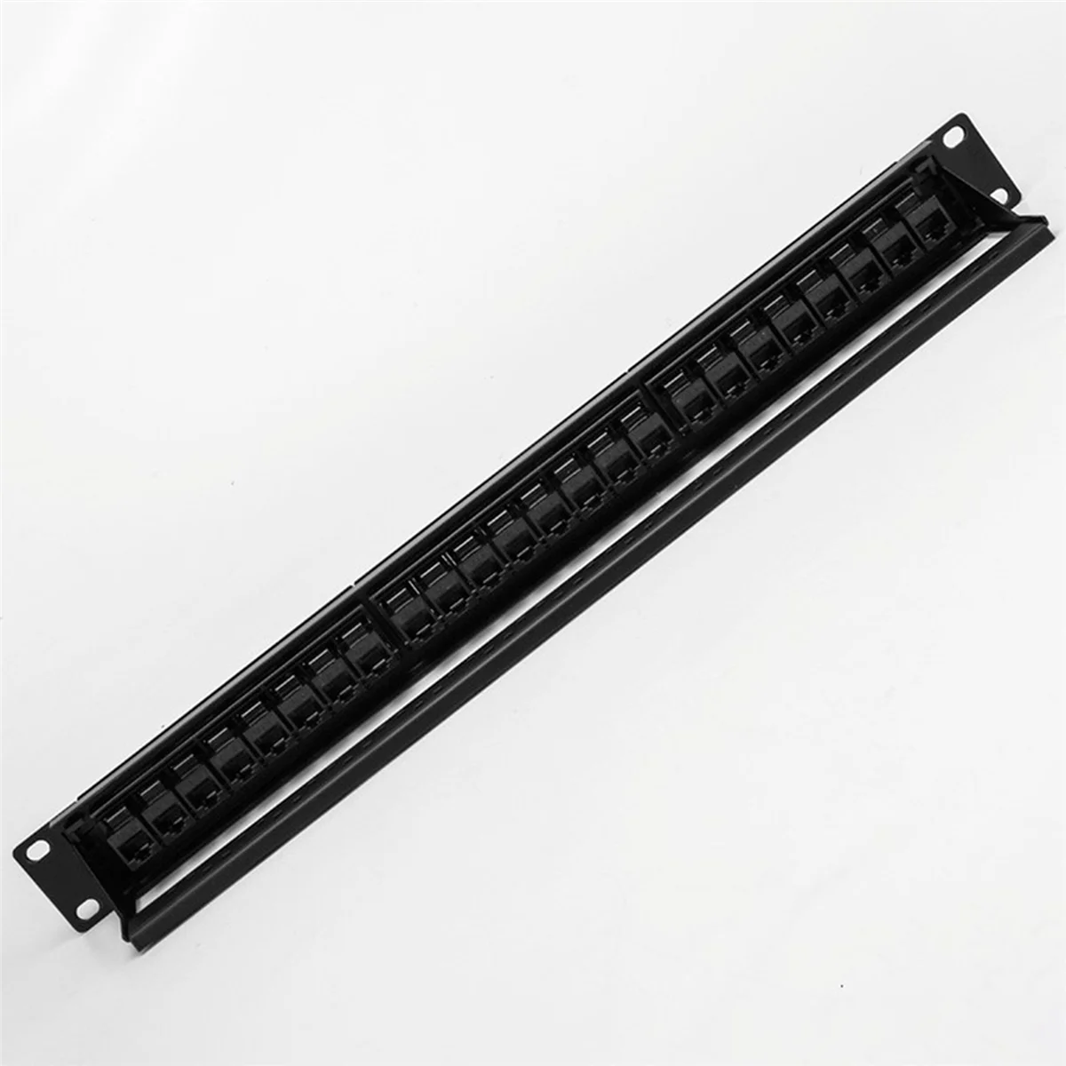 19Inch 1U Cabinet Rack Pass-Through 24 Port CAT6 Patch Panel RJ45 contact port Modular Frame Z