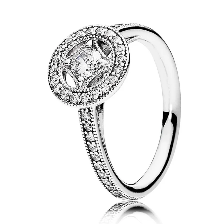 Anello in argento Sterling 925 Openwork Eternity stringa intrecciata di perline d'argento Allure Hearts of Band Ring per gioielli moda donna